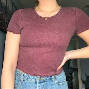Simple scalloped edge crop top
